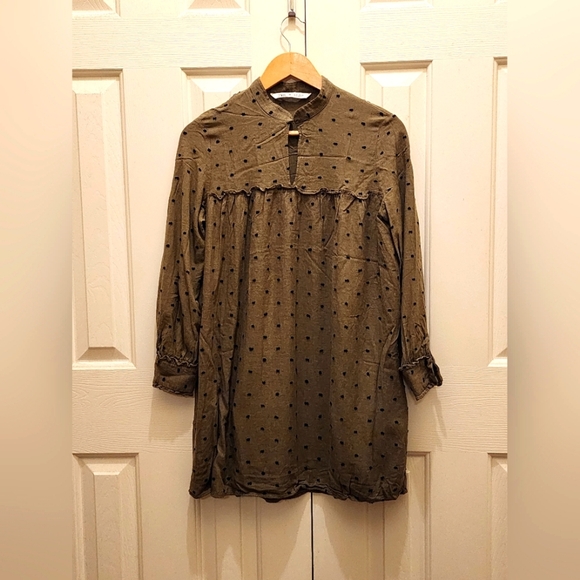 ZARA Long Sleeve Midi Dress - size Small- EUC (worn once) 💚 - Picture 5 of 6